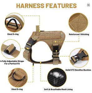 Harnais tactique pour chien de grande taille, harnais d'entraînement réglable pour animaux de compagnie, harnais réfléchissant pour chien K9, pour <span class=keywords><strong>berger</strong></span> allemand, <span class=keywords><strong>malinois</strong></span> - Product Image 2