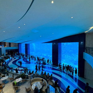 Op maat gemaakte transparante nieuwe stijl kristalheldere acryl wand grote <span class=keywords><strong>aquarium</strong></span> viskom fabriek op maat groothandel - Product Image 3