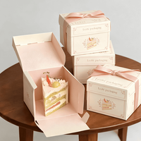 Boîte à gâteau carrée personnalisée avec logo, écologique, recyclable, en carton alimentaire