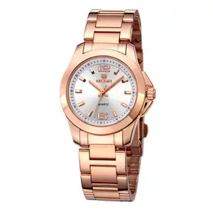 Relógio de quartzo feminino, relógio de design simples de ouro rosa para meninas relógios à prova d' água relógio personalizado para mulheres