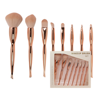 Ensemble de pinceaux de maquillage or rose en galvanoplastie 8/10/15/30 pièces haut de gamme contour de poudre végétalienne fond de teint liquide plat pinceaux de maquillage