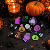 Jouet Squishy en Caoutchouc Souple Thème Halloween Mignon, Jouet Anti-Stress Élastique à Presser pour Enfants et Adultes