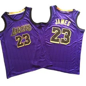 #23 James thời trang nam áo bóng rổ, Bán Buôn Chất lượng cao thoáng khí lưới thêu bóng rổ