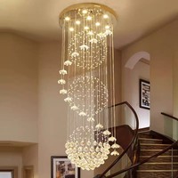 Personnalisé Hôtel Grands Lustres Longs en Or Plafond De Luxe Suspendus Lampes Suspendues Éclairage Led Escalier Moderne Lustre En Cristal