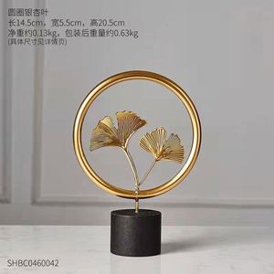 Nordic Style Metal Gold <b>Iron</b> Palm Leaves Crafts Home Office Luxurious Decoration Ginkgo Leaf Ornaments - Product Image 5