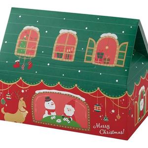 Hộp quà Giáng sinh hình nhà ba chiều thủ công/sản xuất hàng loạt SIHENY bằng giấy kraft, hộp bánh quy khô vô trùng - Product Image 4