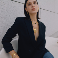 Collier en Y J&D en métal massif, géométrique triangulaire, en acier inoxydable plaqué or 18 carats PVD, classique, cadeau pour femme