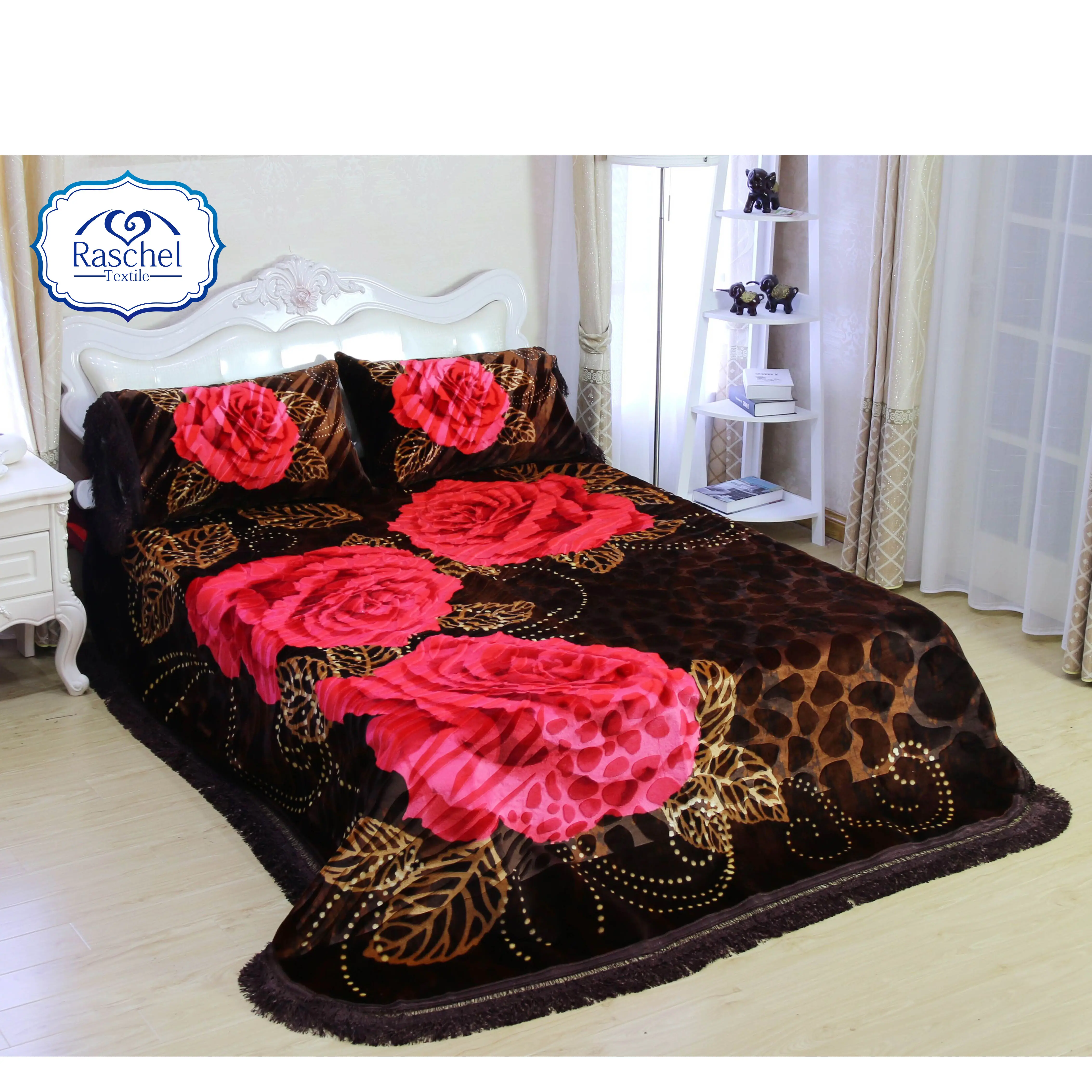 Polyester luxury brand custom korean printed Blanket