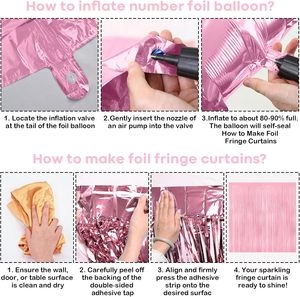 Décorations de ballons d'<span class=keywords><strong>anniversaire</strong></span> nœud rose, ballons nœud rose, bannière Joyeux <span class=keywords><strong>Anniversaire</strong></span>, décoration de gâteau pour baby shower et enterrement de vie de jeune fille - Product Image 5