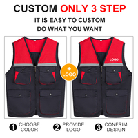 Design personnalisé uniforme de chasse avec poches photographie randonnée gilet pour hommes journaliste vêtements de travail gilet de pêche réfléchissant
