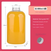 Bouteille de jus PET de qualité alimentaire transparente ovale Spot 32 500ml pour boisson au thé au lait avec étanchéité à visser et conception sérigraphiée