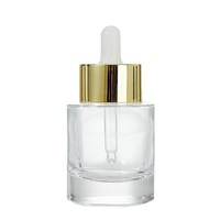 Botol Pipet Kaca Serum Minyak Esensial Hitam Transparan Silinder Kemasan Perawatan Kulit Kosmetik 40ml