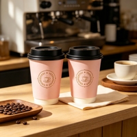 Dubbelwandige papieren bekers voor warme dranken, wegwerpverpakkingen voor koffiebekers voor cafe's, feesten, restaurants, catering en evenementen