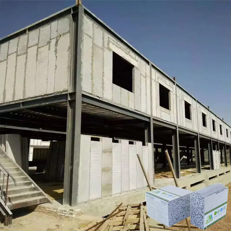 Paneles sándwich de cemento EPS, materiales de construcción, pared ligera de hormigón para casa prefabricada