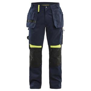 BLAKLADER - 155518608633C48 Pantalón Craftsman Azul marino oscuro/Amarillo Hi-vis-EAN 7330509900611 ROPA DE TRABAJO DE LA HI-VIS - Product Image 1