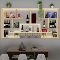Étagère murale minimaliste industrielle, étagère flottante pour vin, armoire pour petit salon, décoration de bar à domicile
