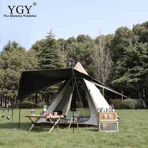 YGY Glamping Ensemble Instantané Étanche Anti-UV Pyramide Tente 2-3 Personnes Famille Camping En Plein Air Une Chambre Structure 4 Saisons Utilisation - Product Image 4