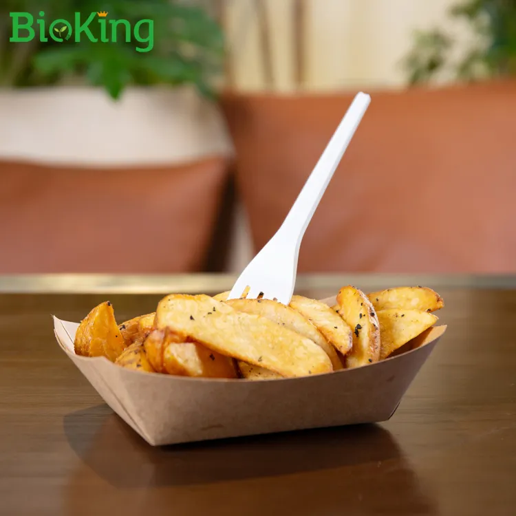 BioKing disposable Eco-friendly biodegradable gift box kraft paper food boat tray
