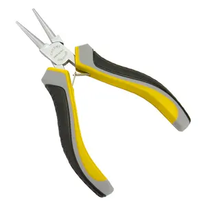 Tri-Color Plastic Handle Mini Circlip Pliers Internal Straight with Spring 4.5 inch 115mm