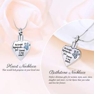 <span class=keywords><strong>Collares</strong></span> de urna <span class=keywords><strong>para</strong></span> cenizas Ya no a mi lado, pero <span class=keywords><strong>para</strong></span> siempre en mi corazón Medallón Collar de urna de cremación <span class=keywords><strong>para</strong></span> mascotas <span class=keywords><strong>Perros</strong></span> Gatos Cenizas - Product Image 5