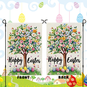 ธงผ้ากระสอบสองด้าน ขนาด 30 x 45 ซม. ลายพิมพ์ดิจิทัลสำหรับตกแต่งสวนในวันอีสเตอร์ สไตล์ธงสามเหลี่ยม สำหรับตกแต่งสวนในเทศกาลต่างๆ - Product Image 3