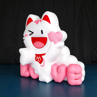 Mascotte publicitaire gonflable Chat porte-bonheur, personnage de dessin animé géant en tissu Oxford pour la décoration et l'affichage d'événements extérieurs
