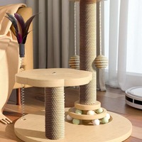 Griffoir pour chat résistant à l'usure, irrésistible, en panneau de particules, avec coussin à griffer, jouet pour chat, divertissement autonome, anti-ennui