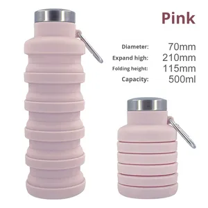 Botella de Agua Plegable de Silicona con Pajita para Deportes al Aire Libre y Viajes - Ecológica, Apta para Microondas y Lavavajillas, Diseño Moderno - Product Image 4