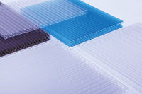 Panneau alvéolaire en polycarbonate pour isolation de toiture, protection UV, diverses couleurs