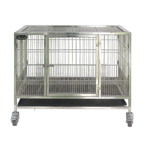 Gabbia per l'allevamento <span class=keywords><strong>di</strong></span> <span class=keywords><strong>cani</strong></span> pieghevole e traspirante in acciaio inossidabile 304 SolidPET, a tre o quattro posti, con tubi quadrati, per <span class=keywords><strong>cani</strong></span> <span class=keywords><strong>di</strong></span> taglia <span class=keywords><strong>mini</strong></span>/piccola, per tutte le stagioni - Product Image 2