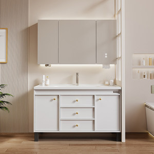 ตู้ห้องน้ำแบบตั้งพื้นพร้อมอ่างล้างหน้าเซรามิกในตัว - Product Image 6