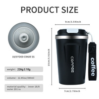 Gobelet isotherme en acier inoxydable de 16 oz avec sangle, tasse de voyage à double paroi sous vide avec couvercle rabattable, plusieurs couleurs, logo personnalisé