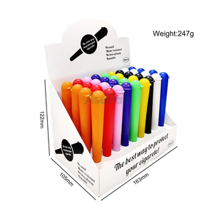 Tubes de stockage d'herbes en plastique recyclable, forme ronde, résistants aux enfants, avec logo personnalisé, bouchon à pression et plusieurs tailles - Product Image 1