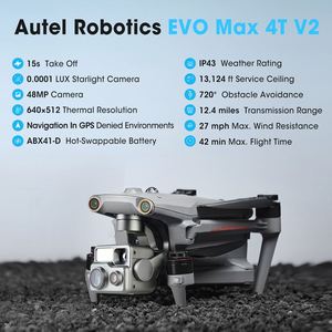 โดรนถ่ายภาพความร้อน Autel Robotics EVO Max 4T V2 รุ่นเชิงพาณิชย์ พร้อมเลเซอร์  มีสินค้าในคลังสินค้าฮ่องกง จัดส่งรวดเร็ว - Product Image 2
