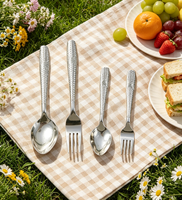 Ensemble de couverts réutilisables et durables en acier inoxydable poli miroir, style nordique, couteau, fourchette, cuillère, compatibles lave-vaisselle, pour les fêtes