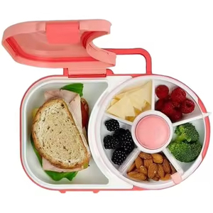 กล่องเก็บของหมุนได้ DZ Kids ปลอดสาร BPA ฝา PP ใช้ซ้ำได้ ทนทาน ขนาด 800 มล. เกรดสำหรับอาหาร สำหรับใส่ขนม ผลไม้ ลูกอม - Product Image 2