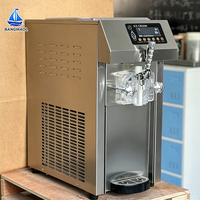 Machine à glace professionnelle en acier inoxydable, machine à glace molle avec pré-refroidissement et maintien au frais pour les petits cafés et salons de desserts