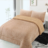L'Usine personnalisé moelleux couette ensemble complet couette taie d'oreiller velours matelassé ensemble de literie roi couette ensemble