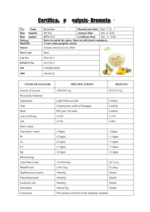 Additifs alimentaires Enzyme Bromélaïne 2400 GDU Poudre d'enzyme de bromélaïne pure - Product Image 2