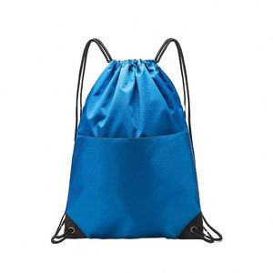 Mochila con Cordón Ajustable Impermeable de Oxford 420D con Logotipo Personalizado para Gimnasio y Deportes, Bolsa con Cierre y Esquinas de Cuero, OEM - Product Image 1