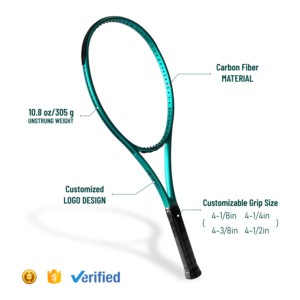 Raqueta de Tenis de Fibra de Carbono Luminosa Personalizada con Patrón de Cuerdas 18x20 y Logotipo Personalizable para Uso Universal - Product Image 2