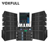 Système de sonorisation professionnel Line Array PA, système audio complet avec amplificateur de mixage, microphone sans fil pour scène, événements d'église