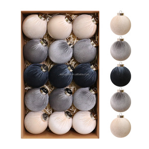Decoración Colgante para Árbol de Navidad <span class=keywords><strong>Mubai</strong></span>, Bolas de Tela de Espuma de Terciopelo Rojo de 7.5 cm para el Hogar, Navidad, Caja Rígida Multicolor - Product Image 3