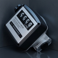 WELLDONE FM-120-2 120LPM Meter Aliran Bahan Bakar Mekanis 4-Digital 1 Inci dari Aluminium Alloy untuk Bensin, Solar, dan Minyak OEM