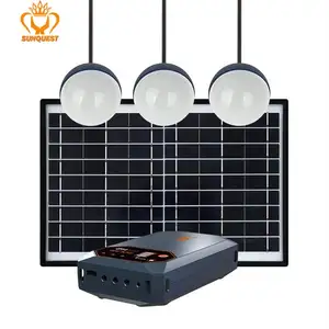 ソーラーテレビパネル Suppliers-SQ Jua Energyソーラーパネル30wDcテレビミニポータブルソーラーホーム照明キット、家庭用4つのLEDランプ付き