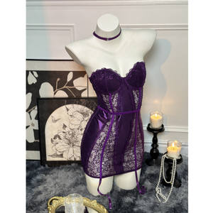 Tuta Patchwork di pizzo da donna <span class=keywords><strong>Sexy</strong></span> prospettiva da donna che abbraccia il petto e che appende il collo - Product Image 2