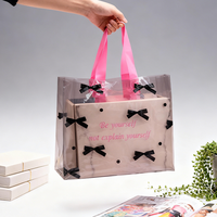 Sac cadeau en plastique imperméable avec poignée en tissu pour coffret cadeau cosmétique, emballage de cadeaux pour demoiselles d'honneur