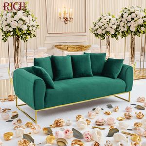 モダンな高級ベルベット生地ゴールドメタルレジャーソファセットホームリビングルームホテルホールロビーオフィスレンタルイベント家具 - Product Image 6