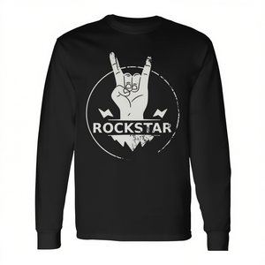 T-shirt à manches longues Rockstar avec motif graphique Rock On pour les fans de musique - Product Image 2
