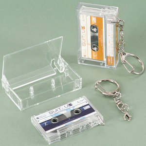 YUZMEI Llavero Personalizado con Mini Casete Impreso en Papel, Caja <span class=keywords><strong>de</strong></span> Mini CD NFC, Estuche <span class=keywords><strong>de</strong></span> Plástico para Casete, Llavero NFC - Product Image 1